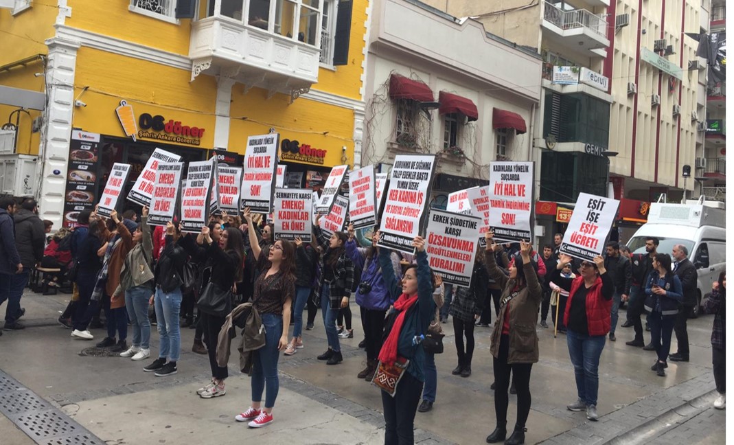 8 Mart meydanlarında yükselen erkek egemenliğinin, sermayenin, istibdadın, emperyalizmin zincirlerini kırma çağrısı